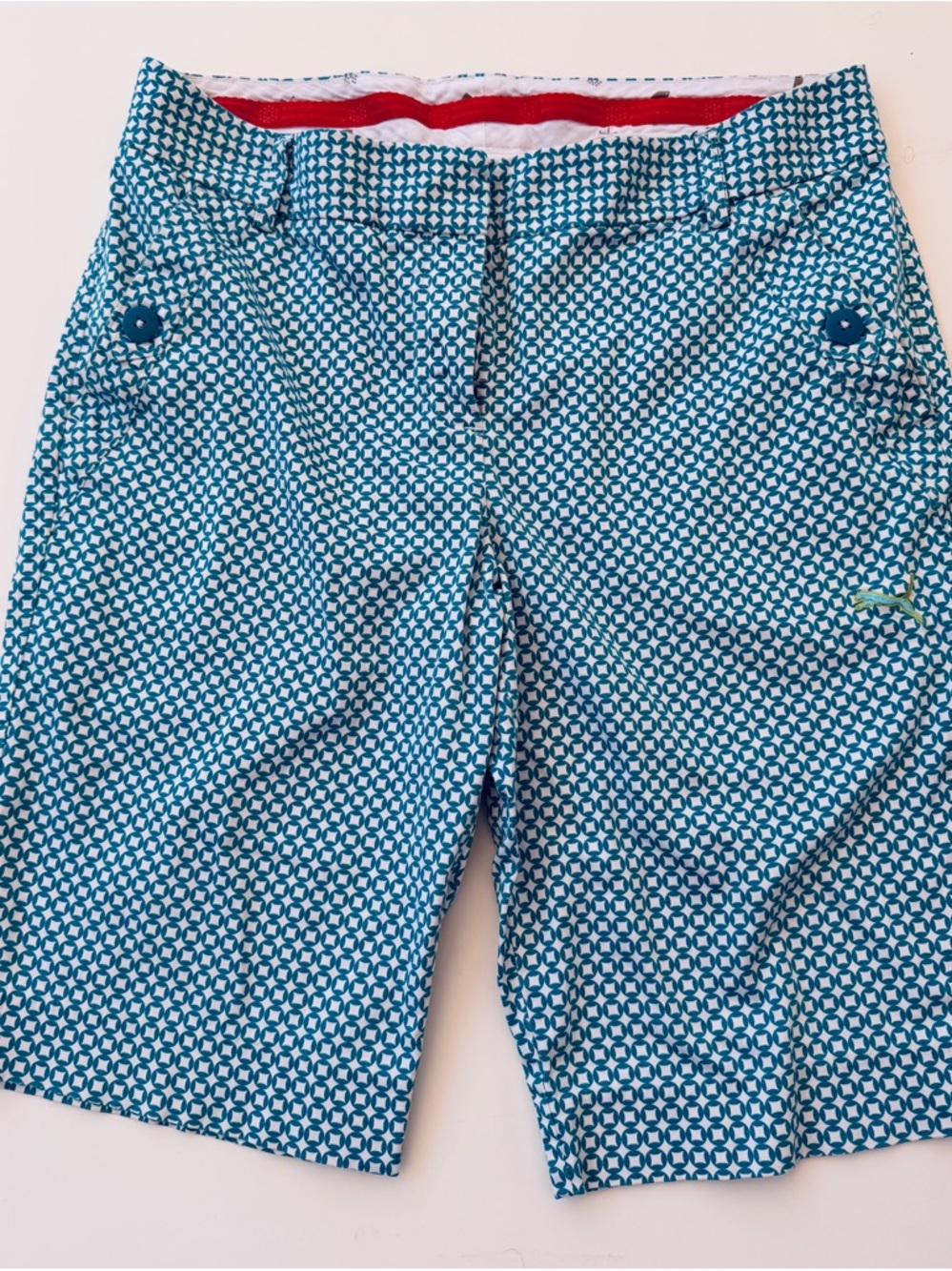 Puma Light Blue and Red Swim/Active Shorts sz 8